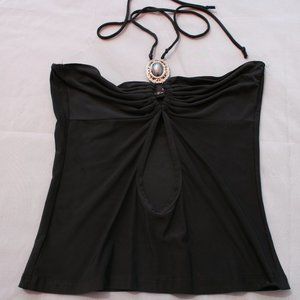 Christina Halter Top with Medalion Keyhole